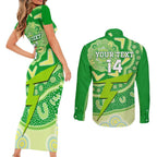 Custom BBL Thunder Cricket Couples Matching Short Sleeve Bodycon Dress and Long Sleeve Button Shirt 2024 Aboriginal Art