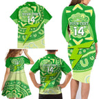 Custom BBL Thunder Cricket Family Matching Long Sleeve Bodycon Dress and Hawaiian Shirt 2024 Aboriginal Art