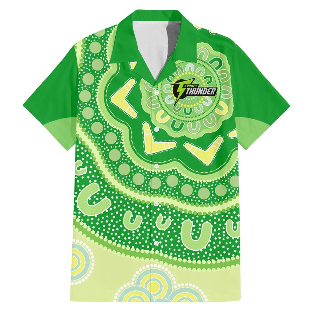 Custom BBL Thunder Cricket Family Matching Mermaid Dress and Hawaiian Shirt 2024 Aboriginal Art
