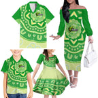 Custom BBL Thunder Cricket Family Matching Off Shoulder Long Sleeve Dress and Hawaiian Shirt 2024 Aboriginal Art