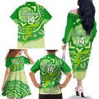 Custom BBL Thunder Cricket Family Matching Off Shoulder Long Sleeve Dress and Hawaiian Shirt 2024 Aboriginal Art