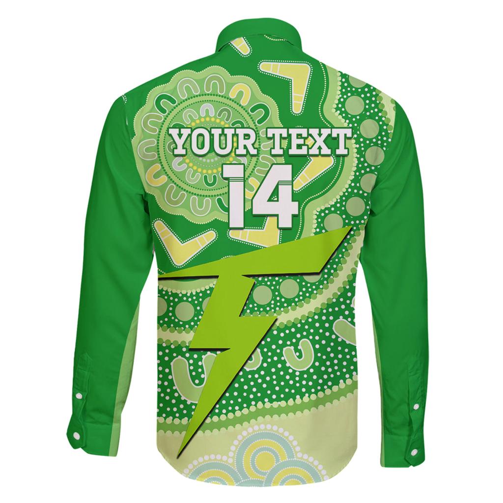 Custom BBL Thunder Cricket Family Matching Off Shoulder Long Sleeve Dress and Hawaiian Shirt 2024 Aboriginal Art