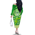 Custom BBL Thunder Cricket Family Matching Off Shoulder Long Sleeve Dress and Hawaiian Shirt 2024 Aboriginal Art