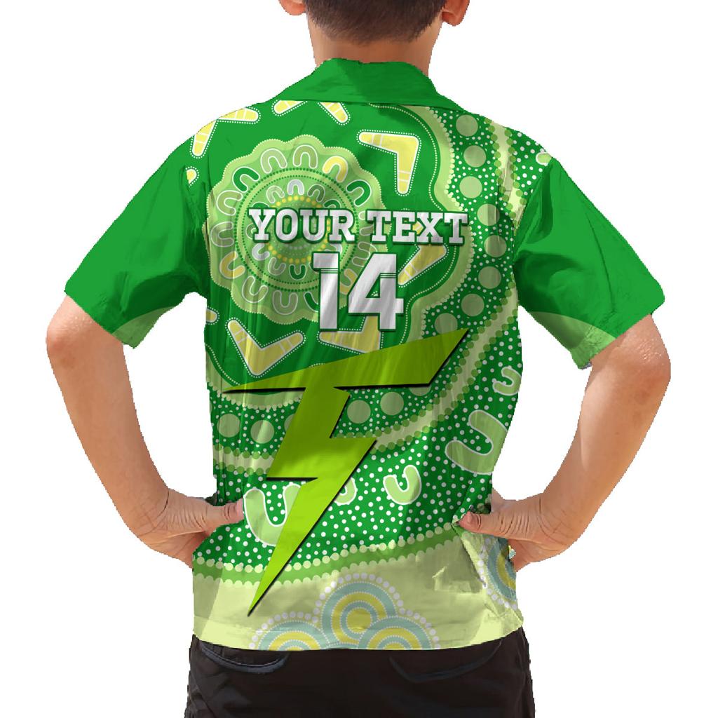 Custom BBL Thunder Cricket Family Matching Off Shoulder Maxi Dress and Hawaiian Shirt 2024 Aboriginal Art