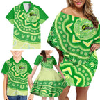 Custom BBL Thunder Cricket Family Matching Off Shoulder Short Dress and Hawaiian Shirt 2024 Aboriginal Art
