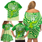 Custom BBL Thunder Cricket Family Matching Off Shoulder Short Dress and Hawaiian Shirt 2024 Aboriginal Art