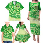 Custom BBL Thunder Cricket Family Matching Puletasi and Hawaiian Shirt 2024 Aboriginal Art