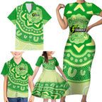 Custom BBL Thunder Cricket Family Matching Short Sleeve Bodycon Dress and Hawaiian Shirt 2024 Aboriginal Art