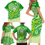 Custom BBL Thunder Cricket Family Matching Short Sleeve Bodycon Dress and Hawaiian Shirt 2024 Aboriginal Art