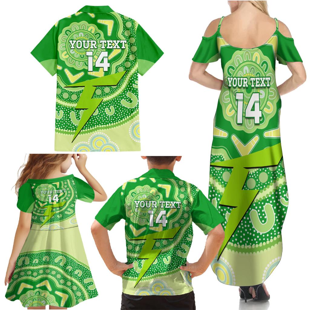 Custom BBL Thunder Cricket Family Matching Summer Maxi Dress and Hawaiian Shirt 2024 Aboriginal Art