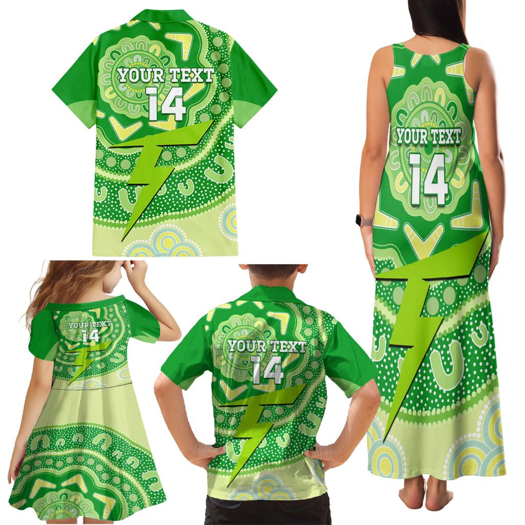 Custom BBL Thunder Cricket Family Matching Tank Maxi Dress and Hawaiian Shirt 2024 Aboriginal Art