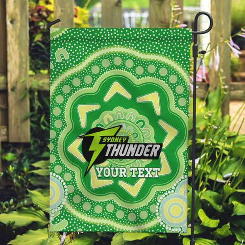 Custom BBL Thunder Cricket Garden Flag 2024 Aboriginal Art