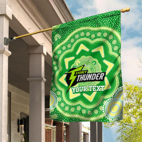 Custom BBL Thunder Cricket Garden Flag 2024 Aboriginal Art
