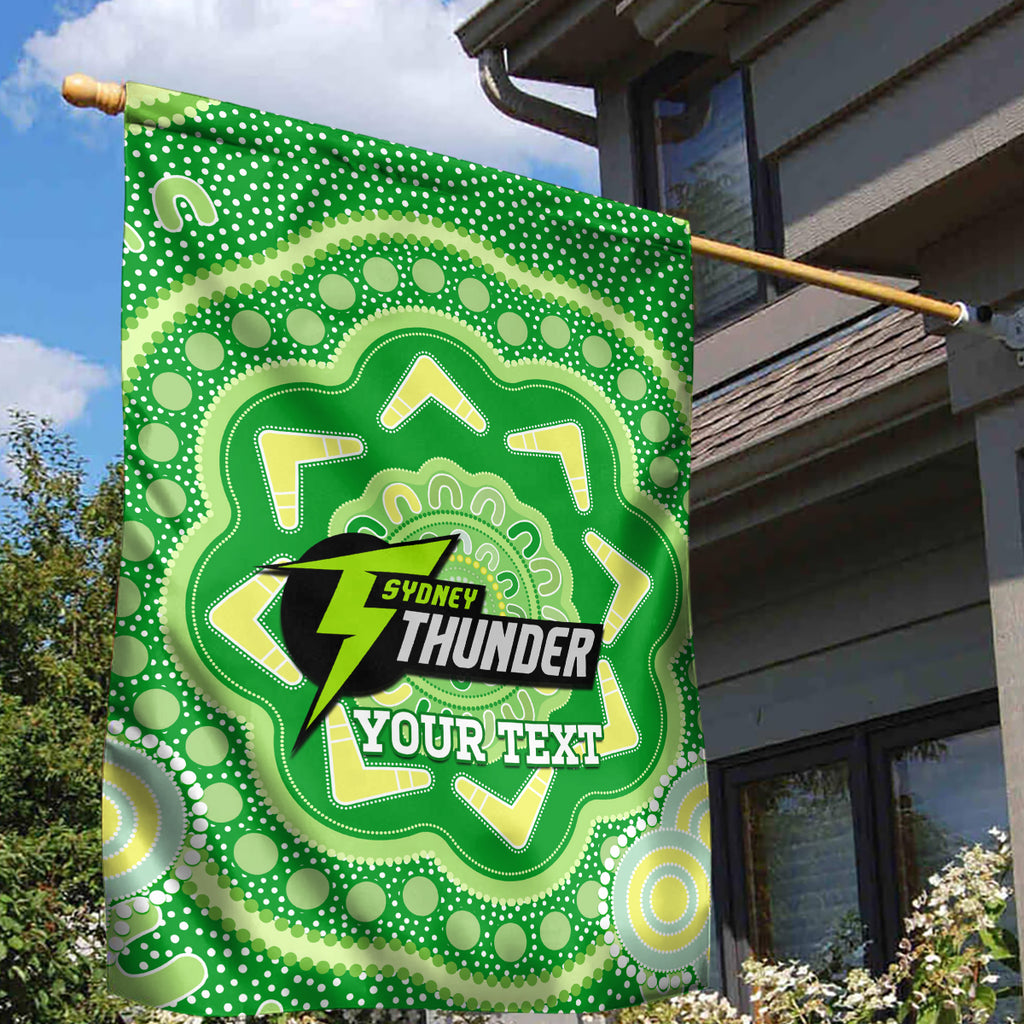 Custom BBL Thunder Cricket Garden Flag 2024 Aboriginal Art