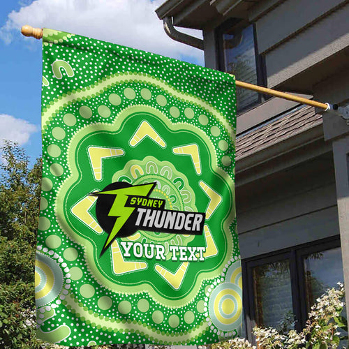 Custom BBL Thunder Cricket Garden Flag 2024 Aboriginal Art