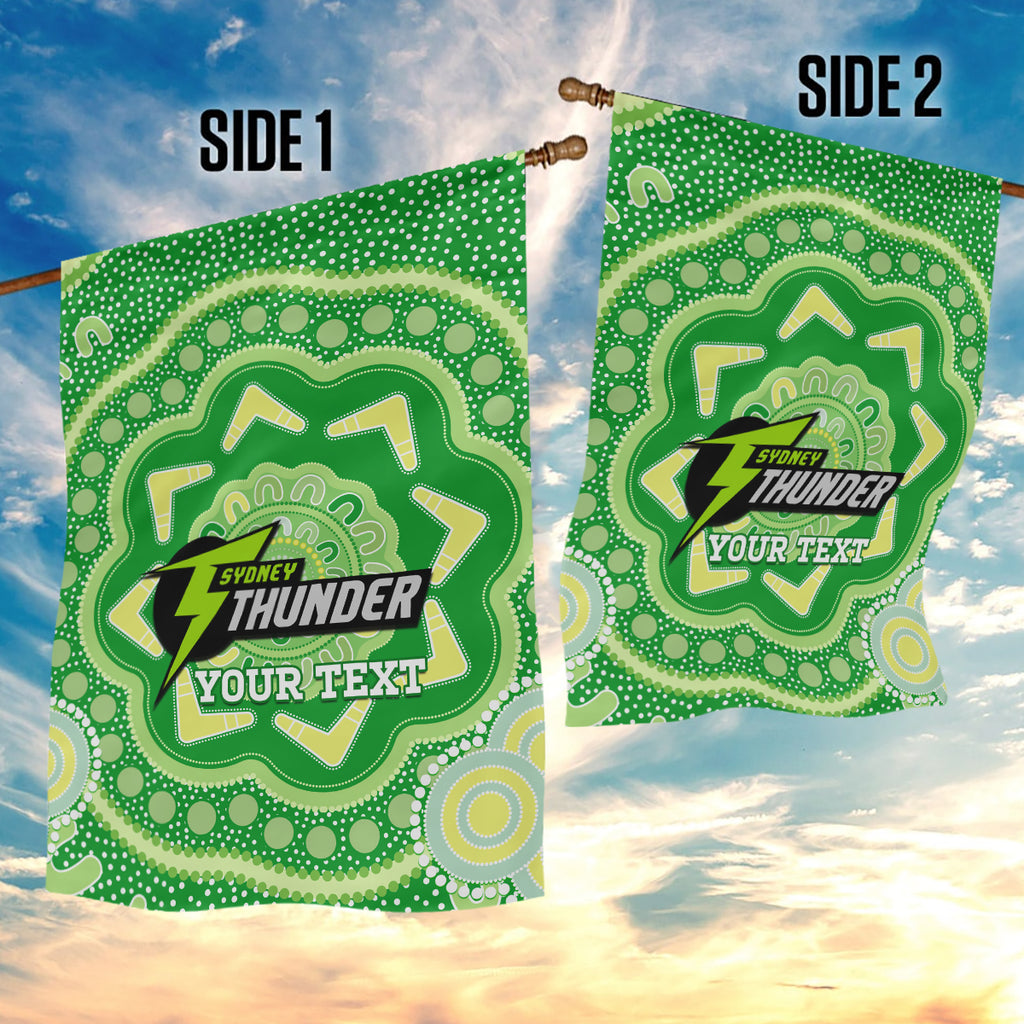 Custom BBL Thunder Cricket Garden Flag 2024 Aboriginal Art
