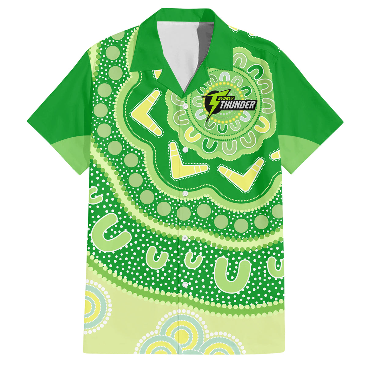 Custom BBL Thunder Cricket Hawaiian Shirt 2024 Aboriginal Art