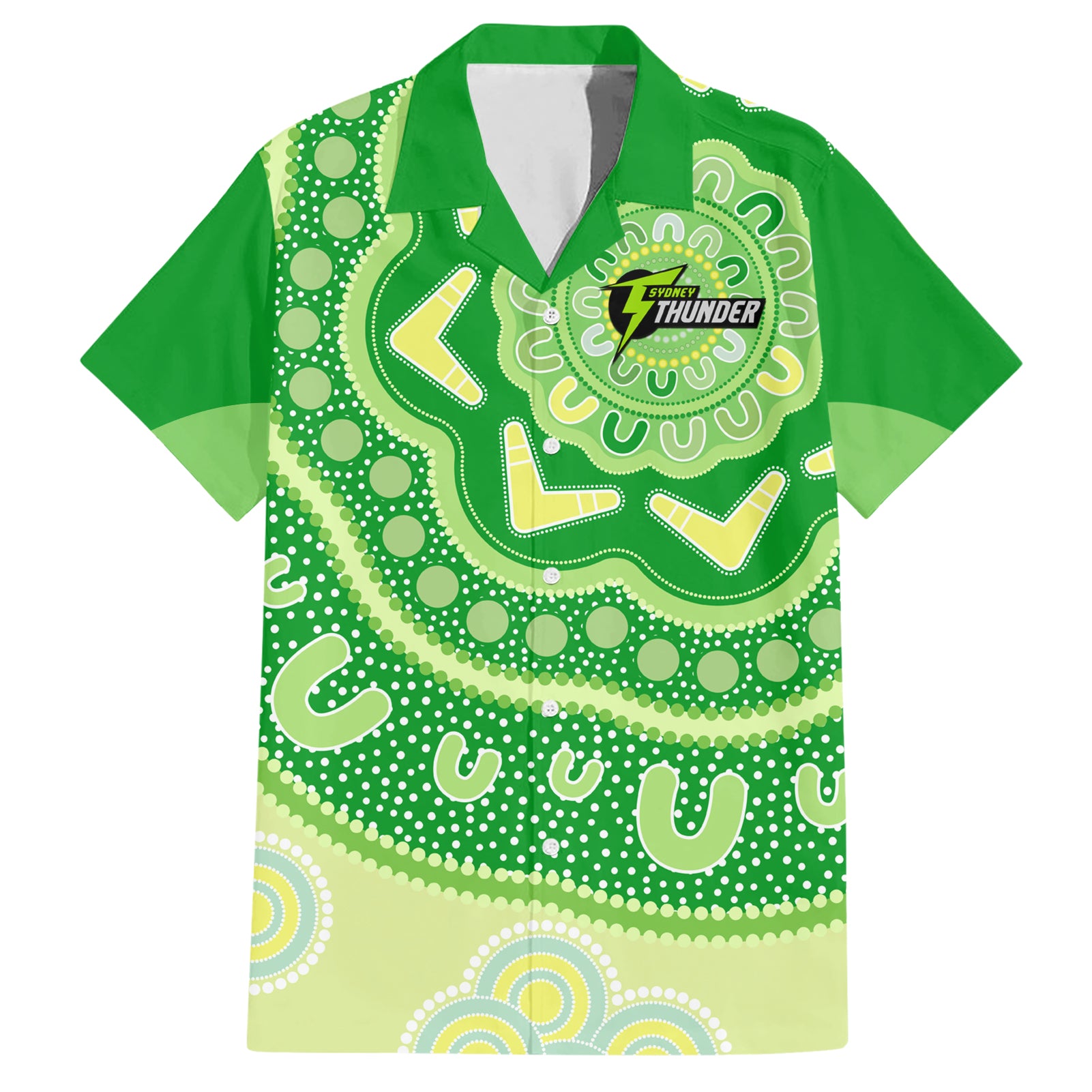 Custom BBL Thunder Cricket Hawaiian Shirt 2024 Aboriginal Art
