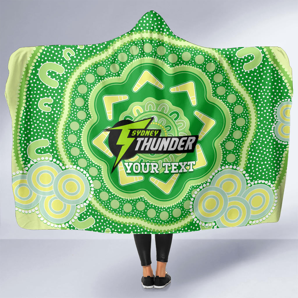 Custom BBL Thunder Cricket Hooded Blanket 2024 Aboriginal Art