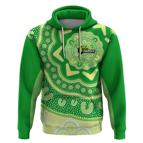 Custom BBL Thunder Cricket Hoodie 2024 Aboriginal Art