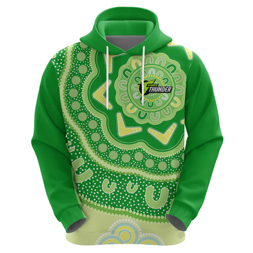 Custom BBL Thunder Cricket Hoodie 2024 Aboriginal Art