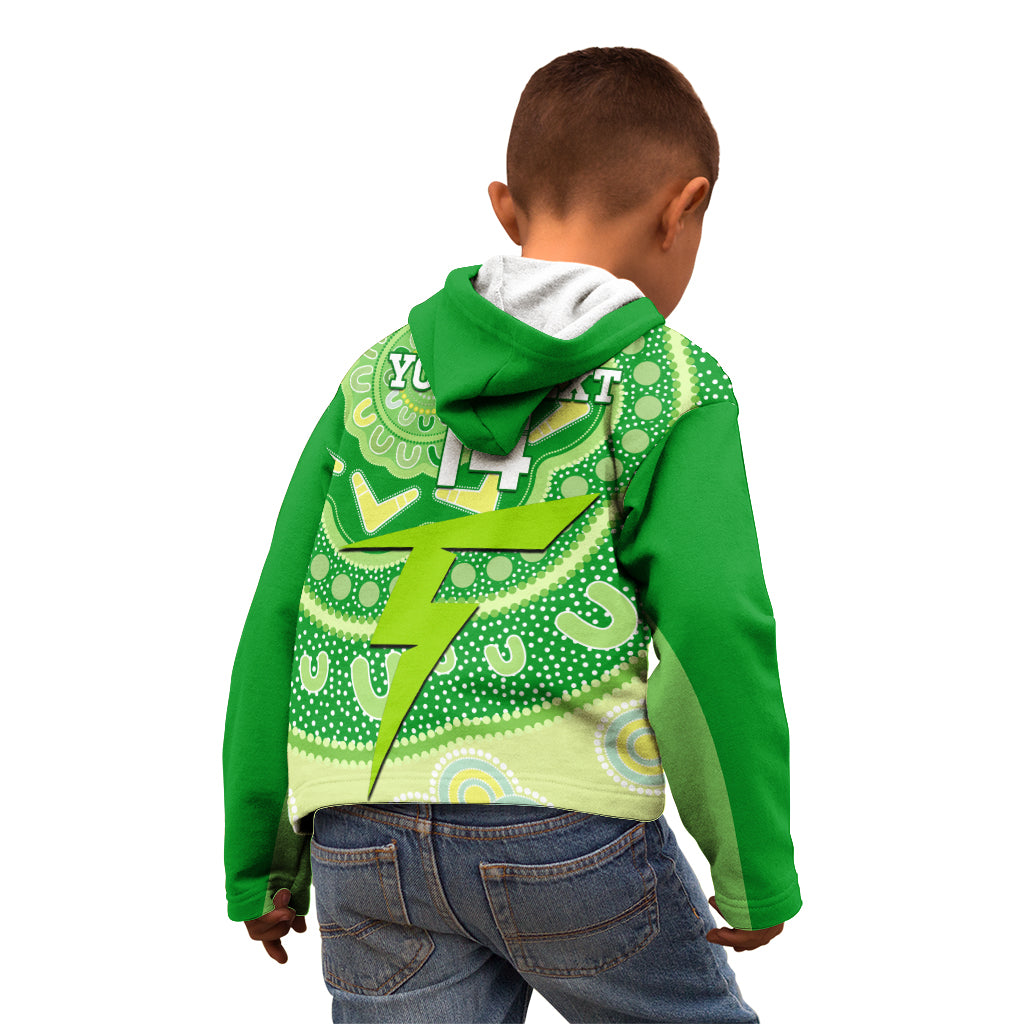 Custom BBL Thunder Cricket Kid Hoodie 2024 Aboriginal Art