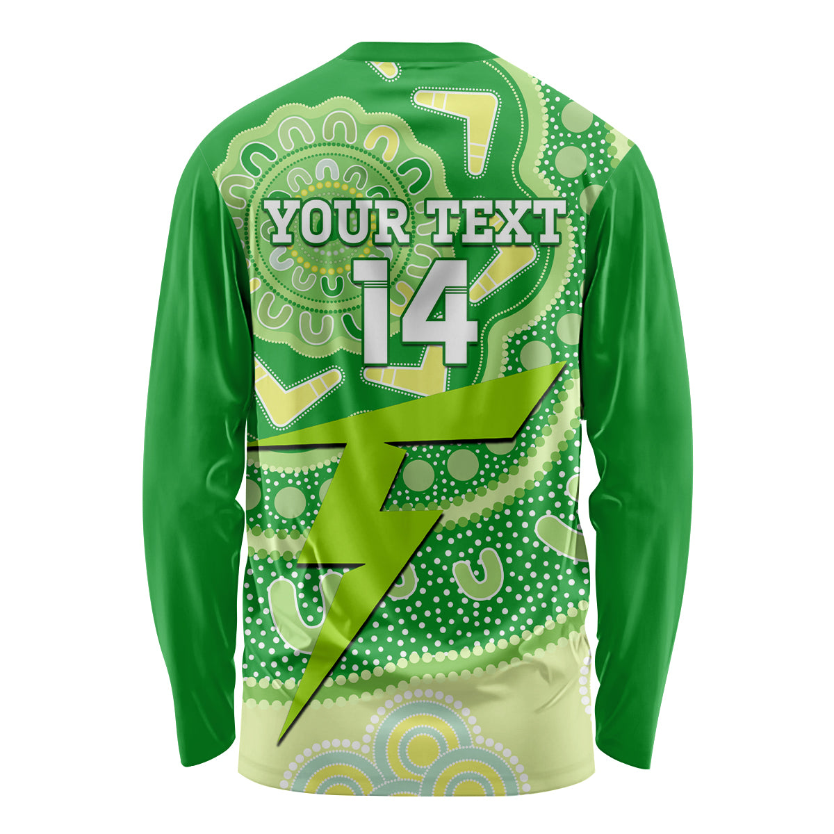 Custom BBL Thunder Cricket Long Sleeve Shirt 2024 Aboriginal Art