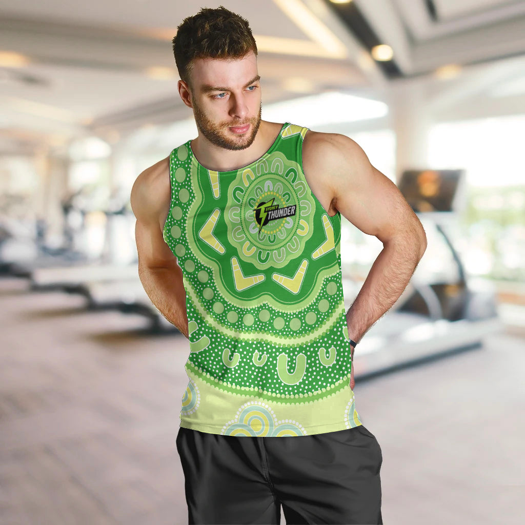 Custom BBL Thunder Cricket Men Tank Top 2024 Aboriginal Art