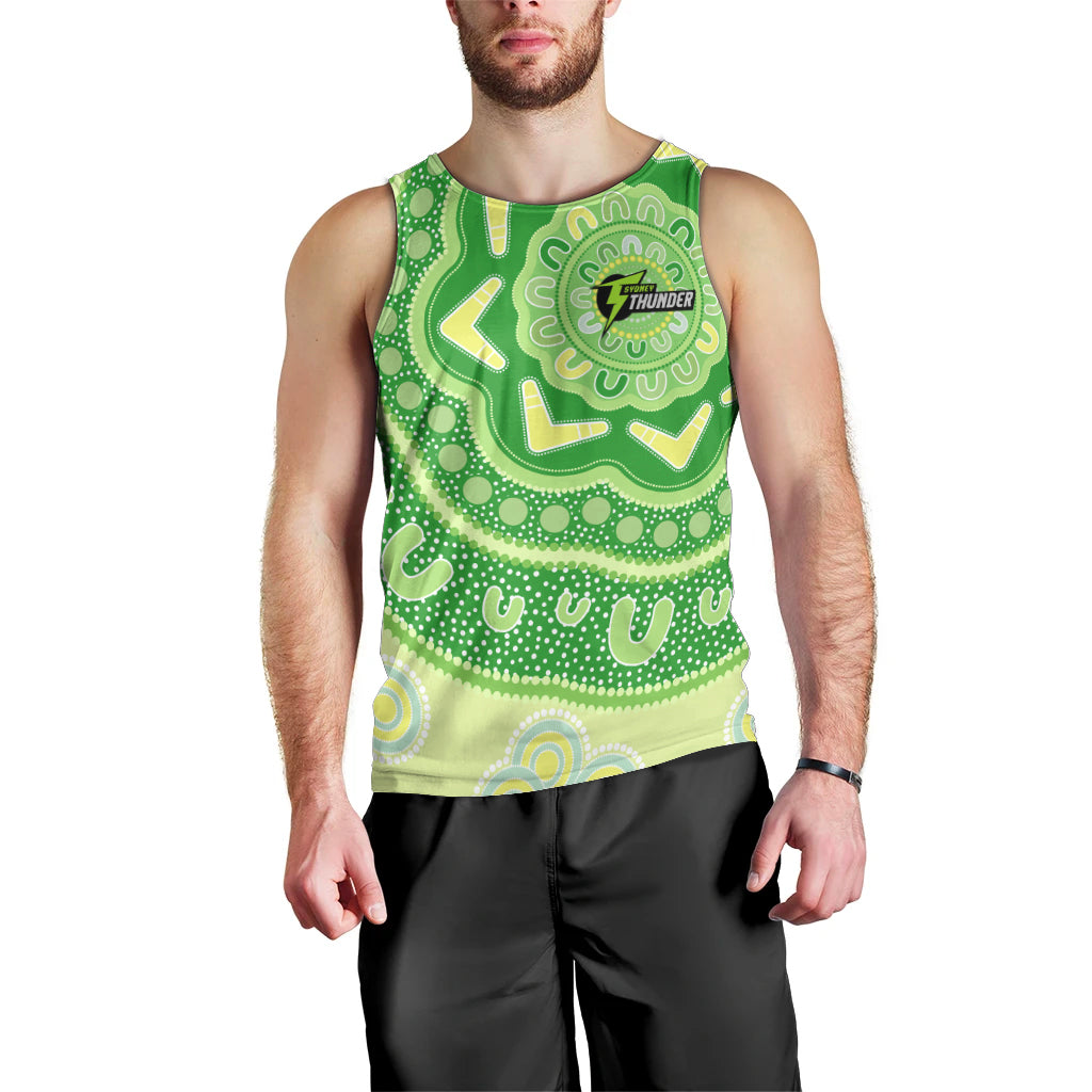 Custom BBL Thunder Cricket Men Tank Top 2024 Aboriginal Art