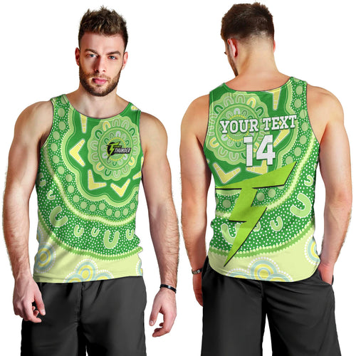 Custom BBL Thunder Cricket Men Tank Top 2024 Aboriginal Art
