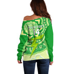 Custom BBL Thunder Cricket Off Shoulder Sweater 2024 Aboriginal Art