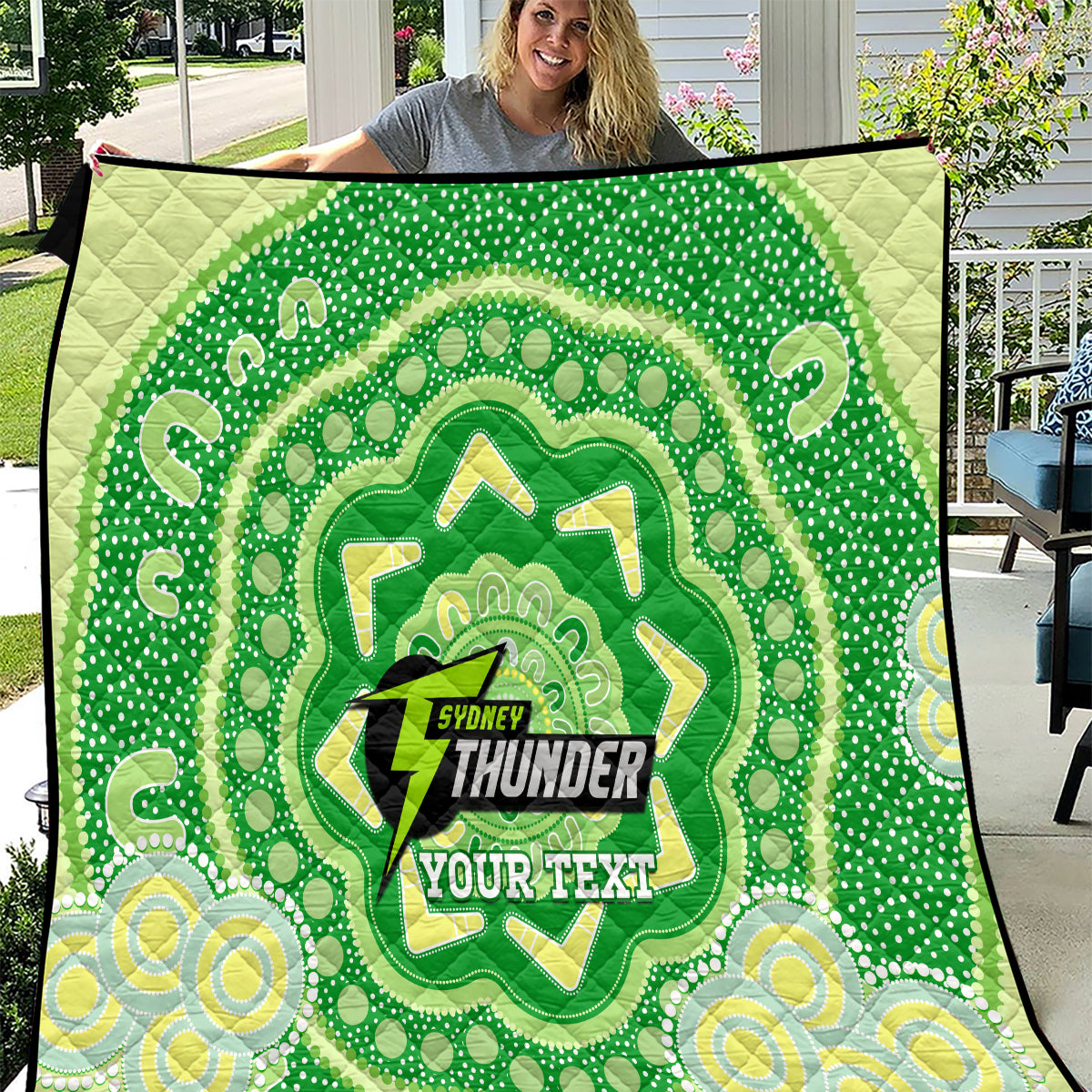 Custom BBL Thunder Cricket Quilt 2024 Aboriginal Art