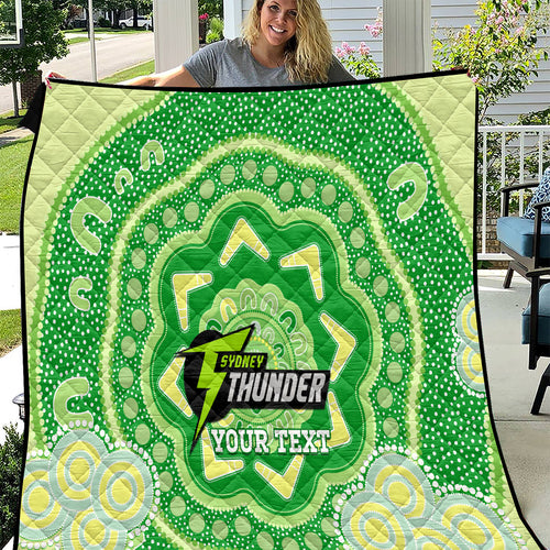Custom BBL Thunder Cricket Quilt 2024 Aboriginal Art