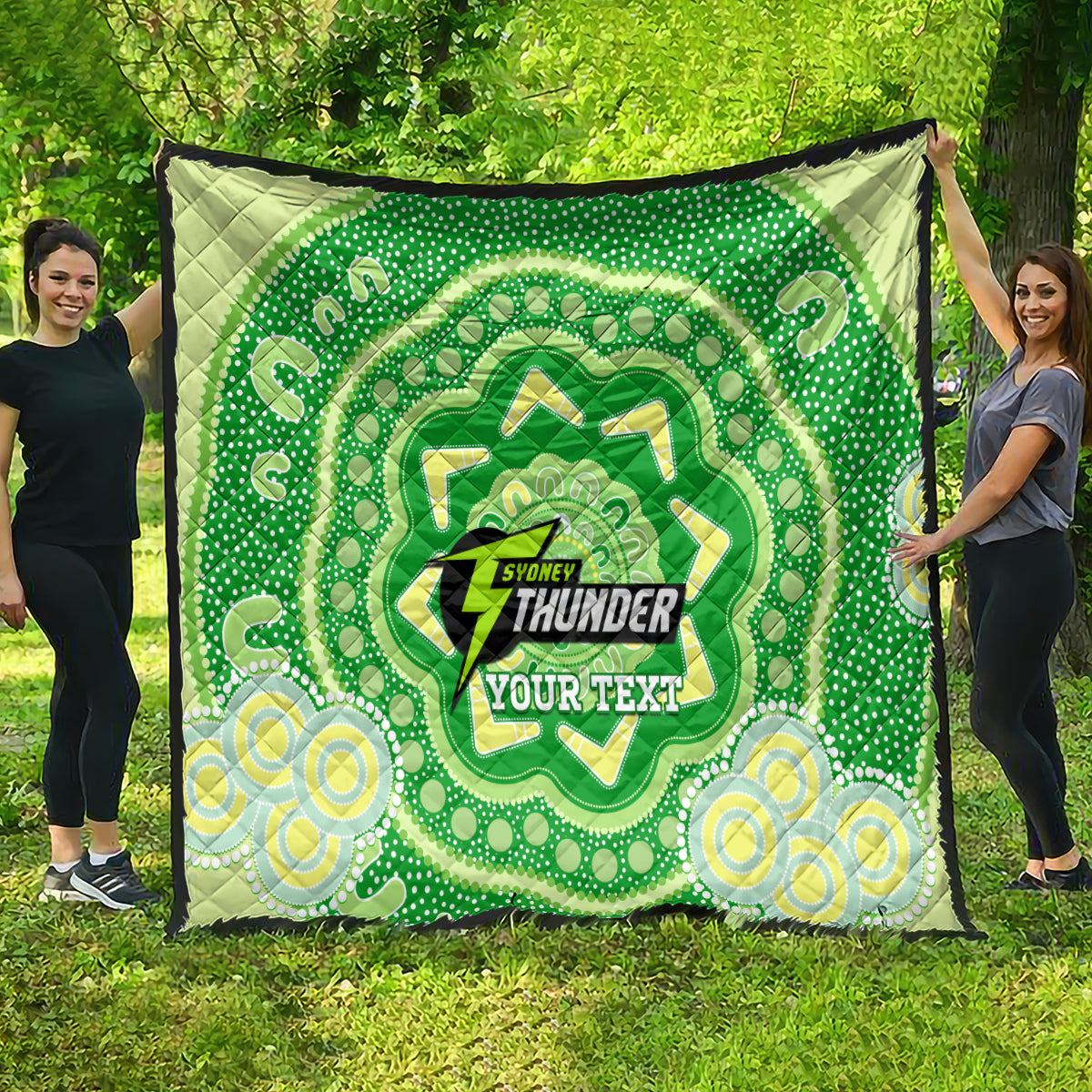 Custom BBL Thunder Cricket Quilt 2024 Aboriginal Art