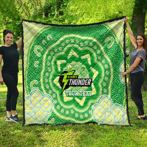 Custom BBL Thunder Cricket Quilt 2024 Aboriginal Art