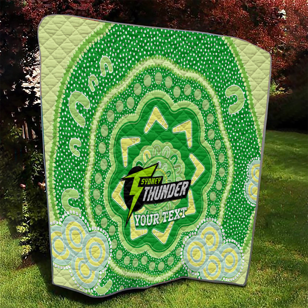 Custom BBL Thunder Cricket Quilt 2024 Aboriginal Art