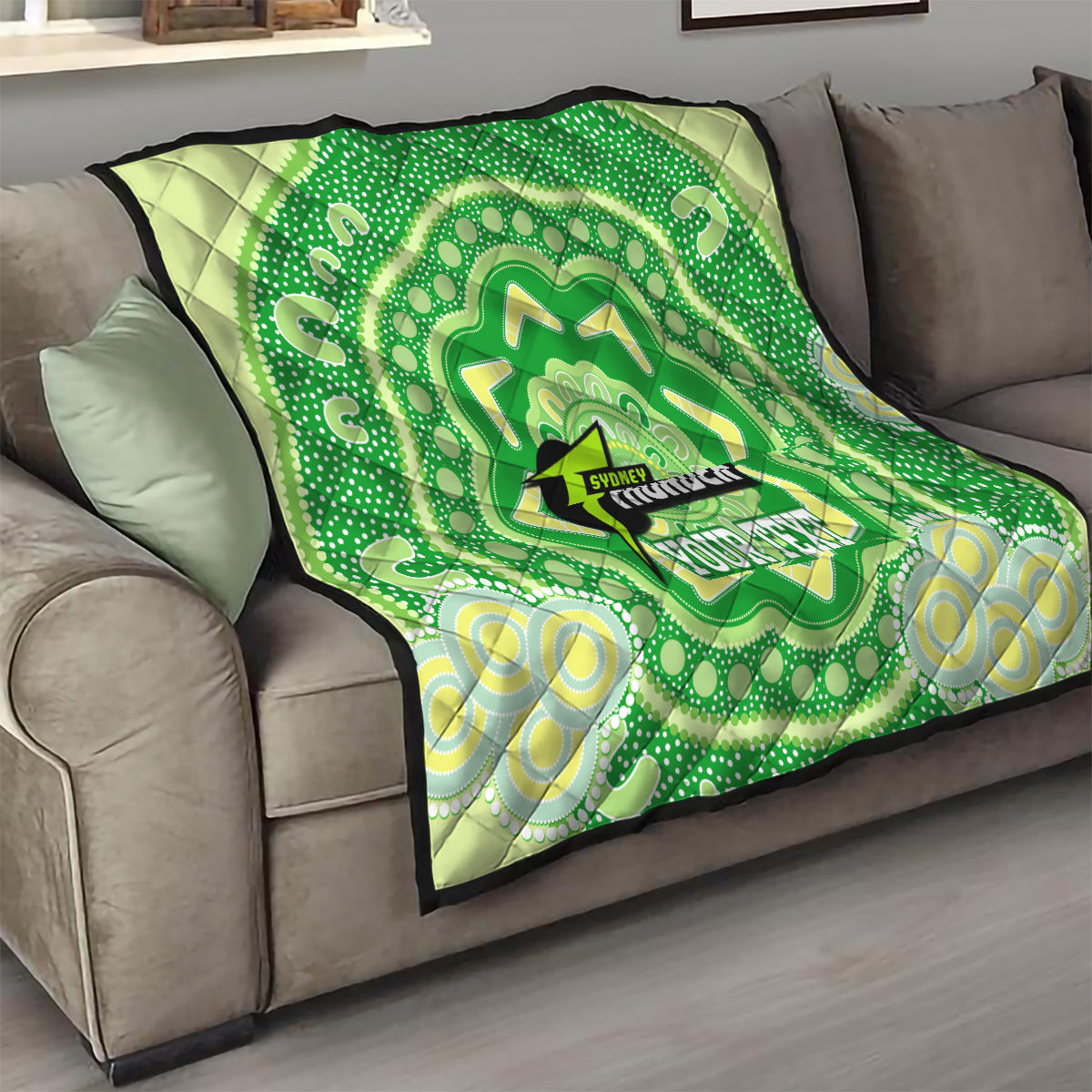 Custom BBL Thunder Cricket Quilt 2024 Aboriginal Art
