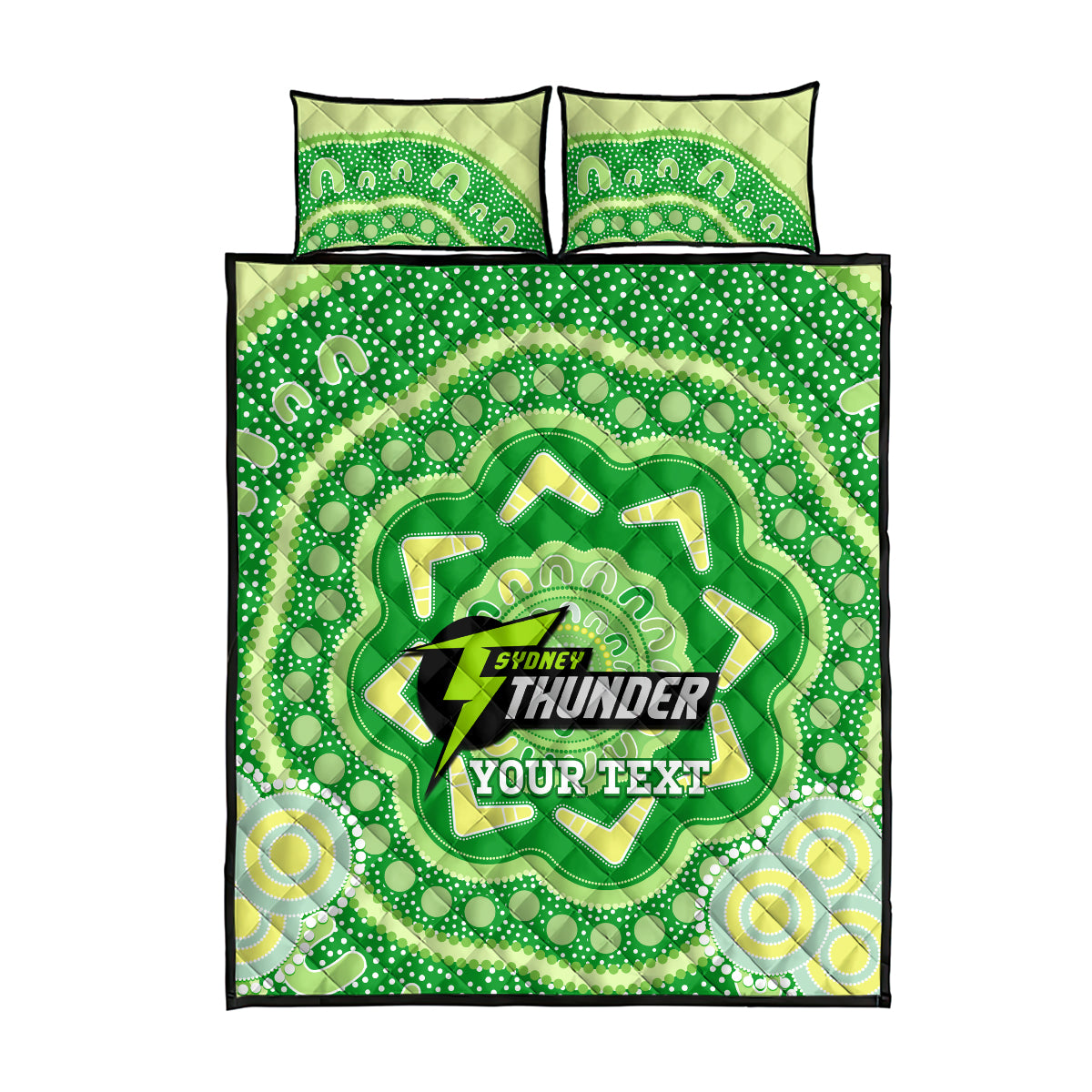 Custom BBL Thunder Cricket Quilt Bed Set 2024 Aboriginal Art