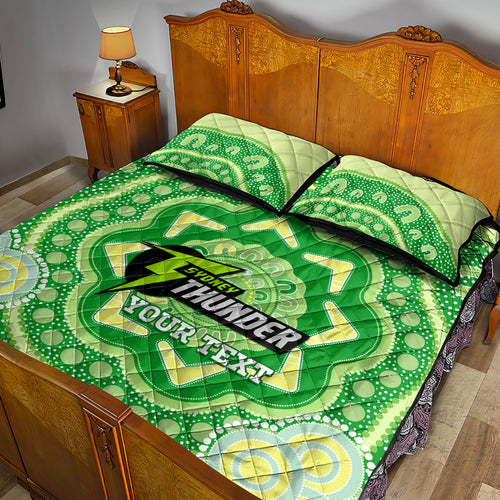 Custom BBL Thunder Cricket Quilt Bed Set 2024 Aboriginal Art