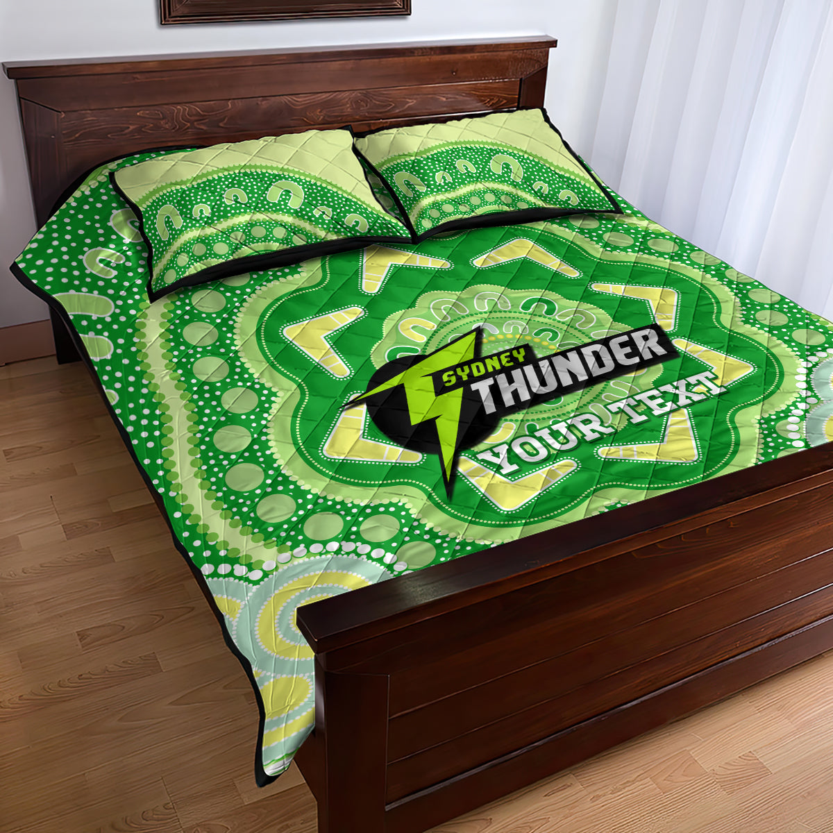 Custom BBL Thunder Cricket Quilt Bed Set 2024 Aboriginal Art