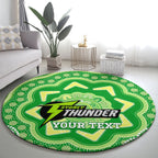 Custom BBL Thunder Cricket Round Carpet 2024 Aboriginal Art