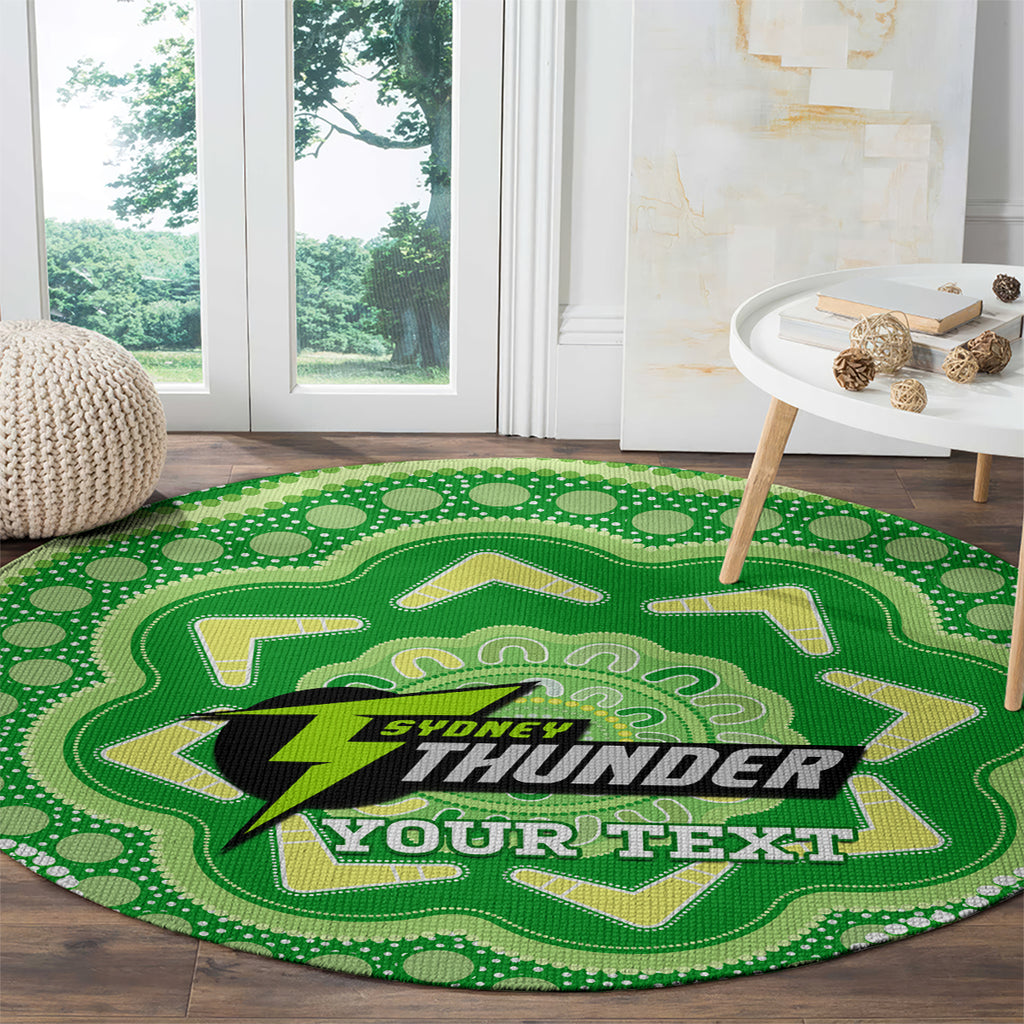 Custom BBL Thunder Cricket Round Carpet 2024 Aboriginal Art