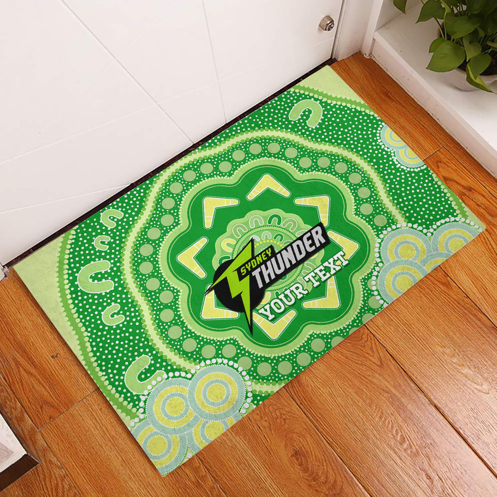 Custom BBL Thunder Cricket Rubber Doormat 2024 Aboriginal Art