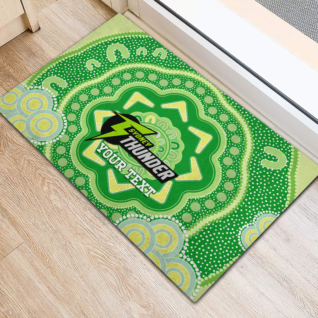 Custom BBL Thunder Cricket Rubber Doormat 2024 Aboriginal Art