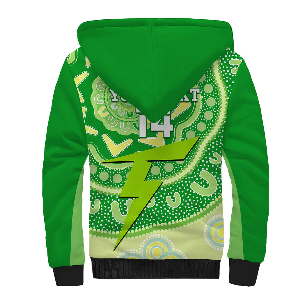 Custom BBL Thunder Cricket Sherpa Hoodie 2024 Aboriginal Art