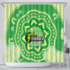 Custom BBL Thunder Cricket Shower Curtain 2024 Aboriginal Art