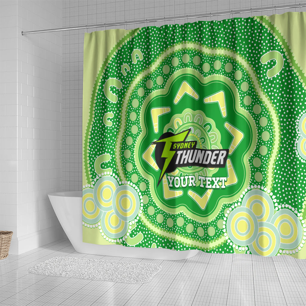 Custom BBL Thunder Cricket Shower Curtain 2024 Aboriginal Art