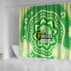 Custom BBL Thunder Cricket Shower Curtain 2024 Aboriginal Art