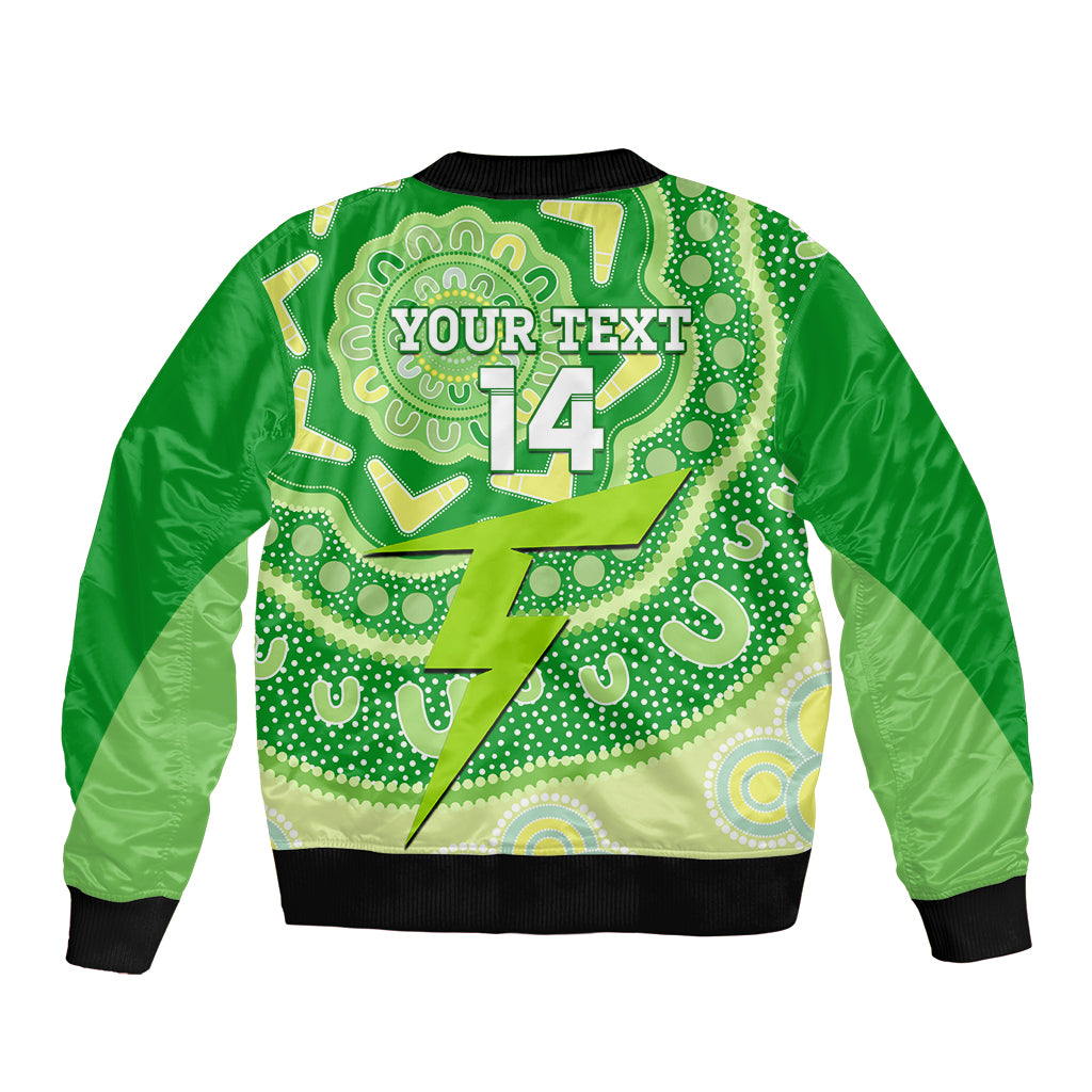 Custom BBL Thunder Cricket Sleeve Zip Bomber Jacket 2024 Aboriginal Art