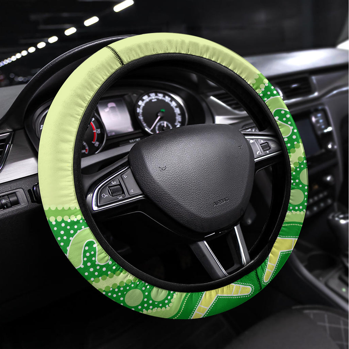 Custom BBL Thunder Cricket Steering Wheel Cover 2024 Aboriginal Art